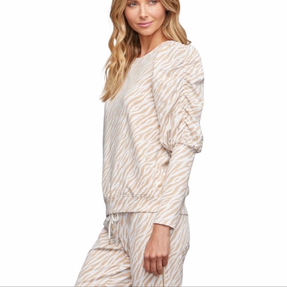 Sundays Lia Sweatshirt- Zebra Print (Tan & White) Size 4-6 NWT - Picture 2 of 9